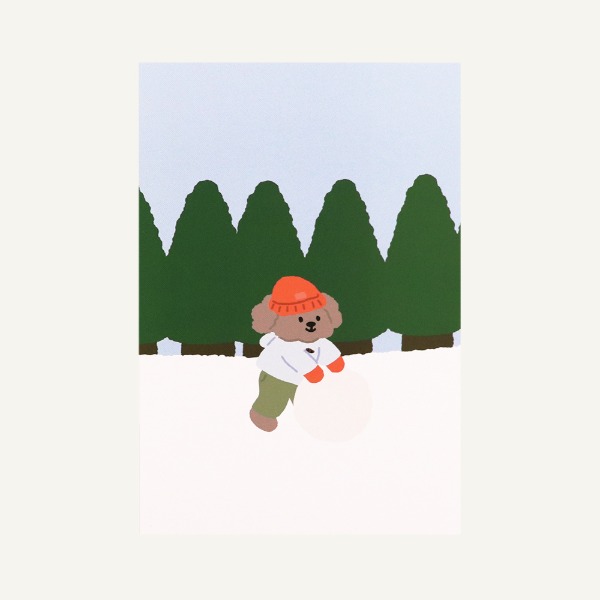 POPO Snow Postcard